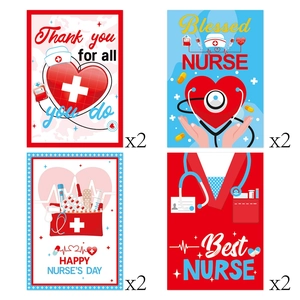 Nurse graduation party wine labels with stethoscopes and medical icons set of 8 stickers
