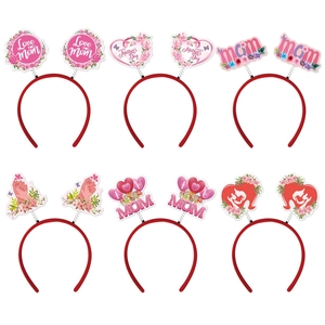 Serre-Tête Fête Des Mères Papier Métal Plastique Ressorts Cœurs Fleurs Fête Festive Anniversaire Accessoires Photo