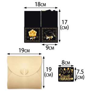 3D graduation pop-up card set with envelope and mini gift card for party celebrations