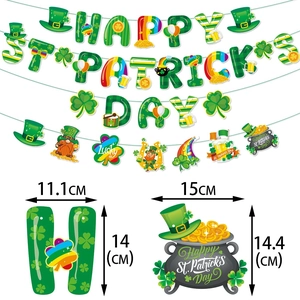 St. Patrick's Day party banner with Happy St. Patrick's Day lettering and green clovers