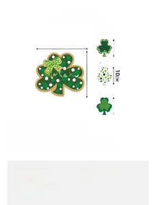 Detailed size chart for St. Patrick's Day shamrock paper decorations and door hangers