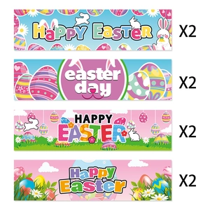 Waterproof Easter bunny and egg water bottle labels set with Happy Easter text designs