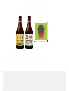 Father's Day bottle stickers featuring ties and mustaches with size 15x10cm specs