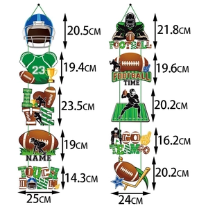 Super Bowl Deko Türhänger für Football Partys mit anpassbarem Trikot und Helm Motiven