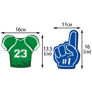 American football party decorations featuring number 23 jersey and number 1 foam finger