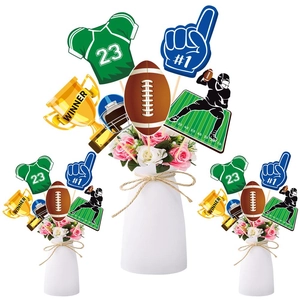 American Football Party Decoration Set Paper Vase Inserts Sports Theme Photo Booth Props For Birthday Event Celebration