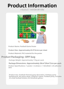 Detailed components of American football party game set with poster and stickers
