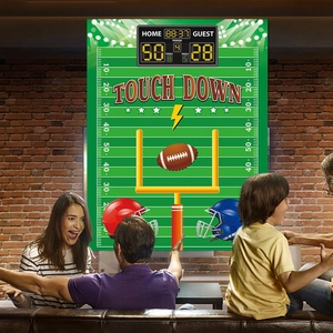 American football themed touchdown party backdrop with scoreboard for home sports games
