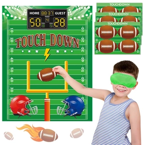 American Football Party Interactive Game Poster Stickers And Eye Mask Sport Theme Birthday Decor