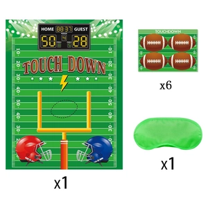 American football party game set including poster, stickers and eye mask for kids