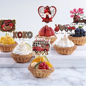 Set decorazioni per torta di San Valentino con labbra leopardate e camioncino rosso