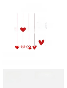 Detailed size chart for red heart hanging decorations for Valentine Day party decor