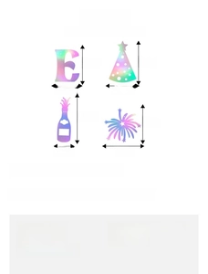 Dimensions des bannières de Nouvel An en papier laser avec motifs de fête et feux d'artifice