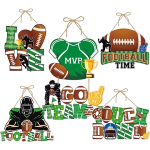 American Football Party Decorations Paper Door Hanging Sign Sports Theme Wall Decor Event Banner MVP Touchdown Style