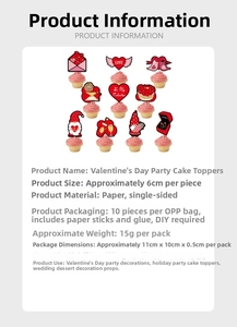 Détails des décorations de cupcakes pour la Saint-Valentin avec cœurs et gnomes