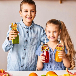 Thanksgiving straw toppers with pumpkin designs and turkey motifs for autumn parties