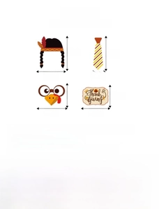 Tableau des tailles détaillé pour les accessoires de fête d'Action de grâce et masques
