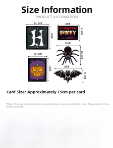Dimensions des bannières d'Halloween avec décors en carton de chauve-souris et araignée