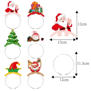 Christmas party headband set featuring Santa, snowman, and reindeer festive designs