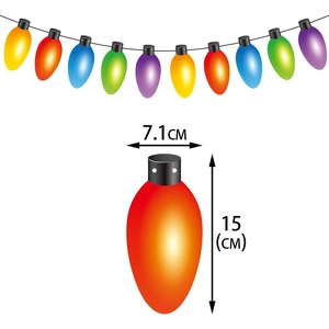 Colorful Christmas bulb banner for party decoration with 15cm height dimensions