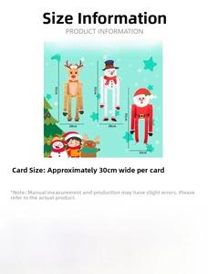 Tableau des tailles pour décorations de Noël suspendues de 92cm avec Père Noël et bonhomme