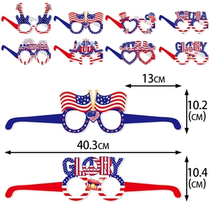 Lot de 8 lunettes de fête USA en papier avec designs festifs rouge blanc et bleu