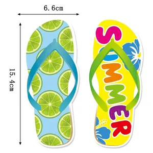 Hawaiian flip-flop wall stickers for summer pool party decorations, 15.4cm paper cutouts