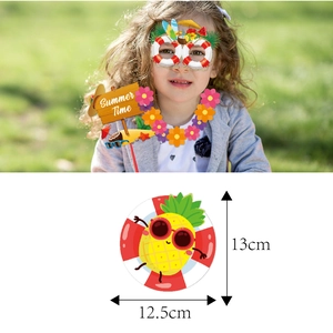 Summer Hawaii photo booth props set with tropical pineapple and floral party accessories