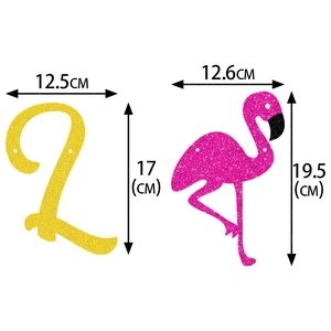 Tropical flamingo and gold glitter letter banner for Hawaiian summer pool party decor