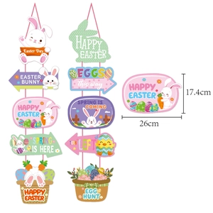Colorful Easter party banners featuring bunnies and eggs with Happy Easter text