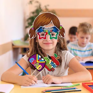 Kindergarten graduation photo props kit including star glasses and signs for kids