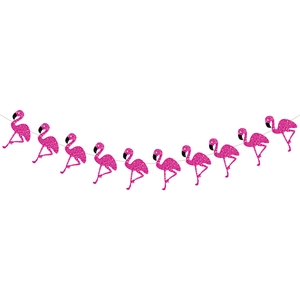 Guirlande de fête avec 10 flamants roses scintillants pour une décoration tropicale