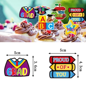 Kindergarten graduation cupcake toppers set with gowns and medals for party decor