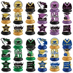 Graduation Party Honeycomb Centerpiece Table Decor Congrats Grad Celebration Ornament Paper Desktop Decoration