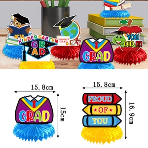 Kindergarten graduation honeycomb centerpieces for desk decoration and party atmosphere