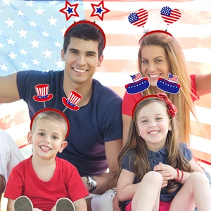 Lot de 4 serre-têtes patriotiques USA pour fête de l'indépendance avec étoiles et drapeaux