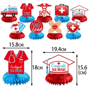 Lot de 9 décorations de table en nid d'abeille pour fête de remise des diplômes d'infirmière