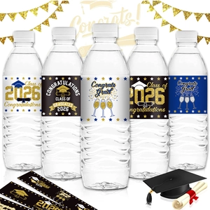 Graduation Drink Labels Class Of 2026 Beverage Stickers Congrats Grad Party Decorations Self Adhesive Paper