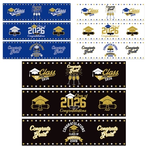 Class of 2026 graduation party water bottle labels and wine bottle decor stickers