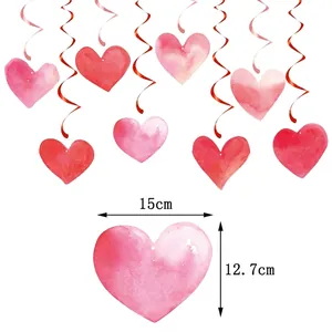Decorazioni a spirale con cuori rosa per san valentino e addobbi soffitto per matrimoni