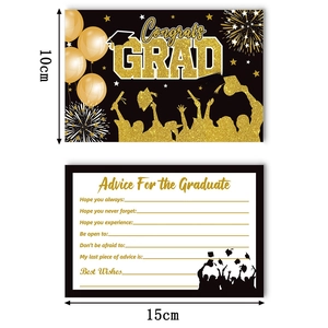 Dettaglio dei biglietti d'auguri per laurea 15x10cm con scritte dorate ed eleganti