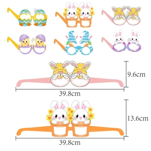 Easter paper glasses set with bunny and gnome designs for festive party photo props