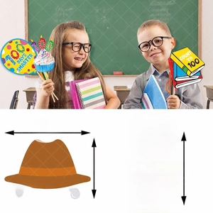 Accessoires fête 100 jours d'école avec dimensions pour chapeaux et pancartes