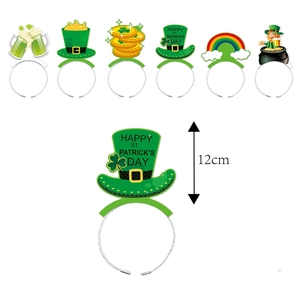 Detailed size chart for St. Patrick's Day headband set with 12cm height measurement