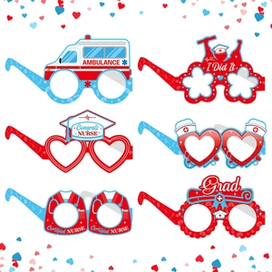 Occhiali Per Festa Di Laurea Da Infermiera Accessori Per Foto Tema Medico Cartone Bianco Occhiali Decorativi Divertenti
