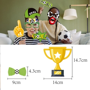 Kit accessoires photo de fête de football avec signe Goal et trophée pour fans de foot