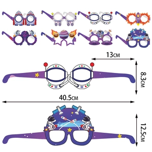 Lot de lunettes de fête thème espace avec motifs fusées, planètes et astronautes