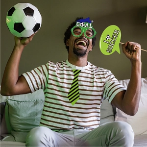 Kit d'accessoires de fête de football avec lunettes GOAL et cravate pour supporters