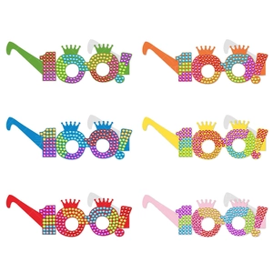 Party Paper Glasses Colorful Crown Number One Hundred Days Of School Photo Props For Kids Classroom Decoration
