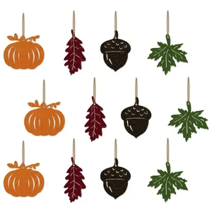 Fall Thanksgiving Felt Hanging Ornaments Pumpkin Maple Leaf Acorn Oak Leaf Decorations For Harvest Party Home Tree DIY Ornament
